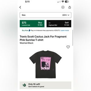 Fragment Travis Scott t shirt